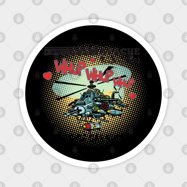 Apache Helicopter Valentine Funny Humor Magnet by creative